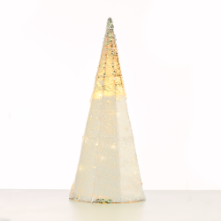^ "SILVER & WHITE SEQUIN CONE TREE" 35 WW LED ΛΑΜΠ. ΜΠΑΤ. 3ΧΑΑ,IP20 Φ27.5X90CM  -X1135117